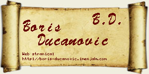 Boris Ducanović vizit kartica